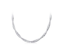 Two Simple Chain Silver Necklace SPE-5390